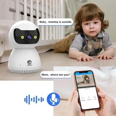 Image de Caméra HDJ 5G Babyphone WiFi pour la maison – Système de surveillance haute résolution avec vision nocturne – Blanc