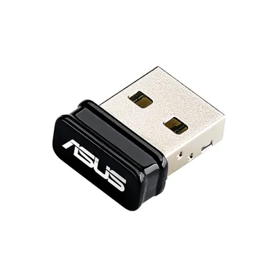 Zdjęcie produktu dla ASUS USB-N10 NANO, Bezprzewodowy, USB, WLAN, Wi-Fi 4 (802.11n), 150 Mbit/s, Czarny