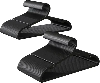 Produktbild von 100 Stück Kleiderbügel Kunststoff, APY05100B, 41,7 x 0,4 x 21 cm, Schwarz