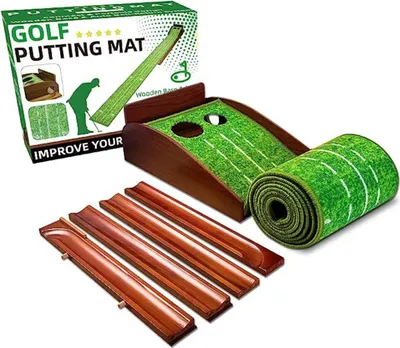 Immagine prodotto di INF Tappetino da Golf Pieghevole con Ritorno Automatico - Allenamento Indoor