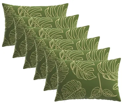 Obrázok produktu pre vidaXL Vankúšový poťah, 6 ks, vzor listov, 50 x 80 cm, polyester
