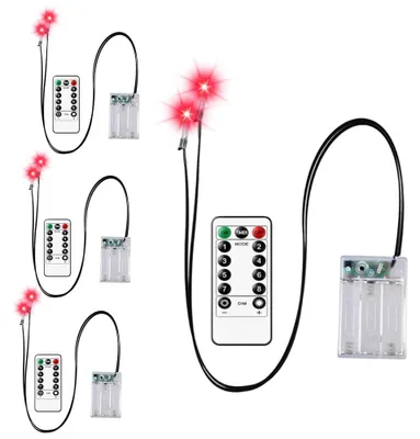 LED-Leuchtaugen, 4 Stück, rot, mit Fernbedienung, Halloween-Dekoration