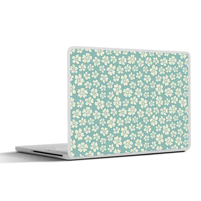 Produktbild von MuchoWow® Laptop Aufkleber Sticker Cover Blumen - Weiß - Vintage - Muster 32.5x23.5 cm - Sticker für Laptop - Selbstklebend
