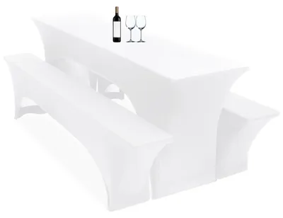 Productafbeelding van Set van 3 Witte Biertafelhoezen voor Buiten