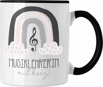Produktbild von Trendation - Musiklehrerin Tasse Geschenk Danke Kaffeetassse Geschenkidee für XXXMusiklehrerinmit Herz Spruch (Schwarz)