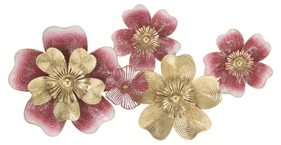 Produktbild von Wandpaneel Lobi aus Eisen mit rosa und goldenen Blüten