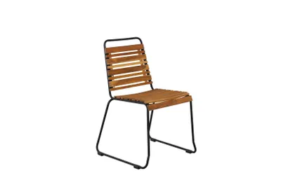 Image de Bois Chaise de jardin empilable, acacia, noir.