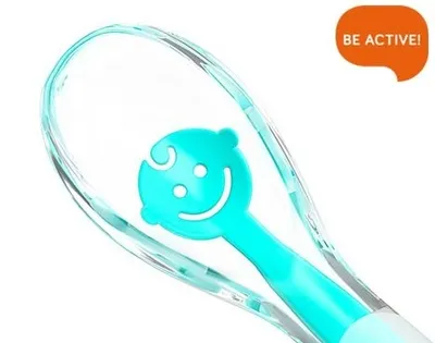 Imagen del producto de Cuchara de silicona suave - BABY'S SMILE - amarilla/verde