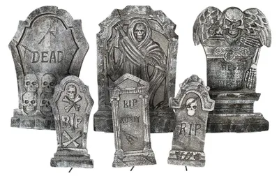 Produktbild von Deko Grabstein Set für Halloween 6-teilig