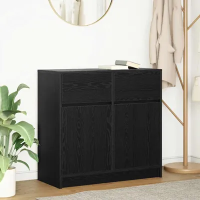 Zdjęcie produktu dla vidaXL Kredens z szufladą o wyglądzie czarnego dębu 80x34x76 cm