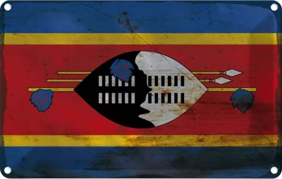 Produktbild von vianmo Blechschild 20x30 cm Swasiland Eswatini Rost Flagge Fahne Wappen