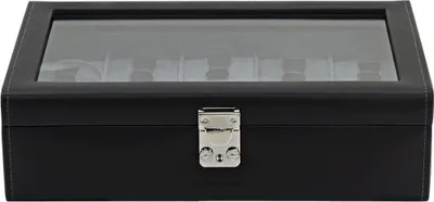 Produktbild von Friedrich Uhrenkoffer für 10 Uhren mit Sichtfenster Uhrenbox Schwarz/Antrhazit