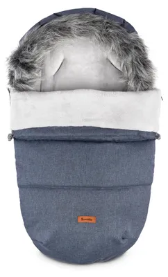 Sensillo Indiana Winter-Fußsack 100 × 50 cm, marineblau, Fleece-Innenfutter