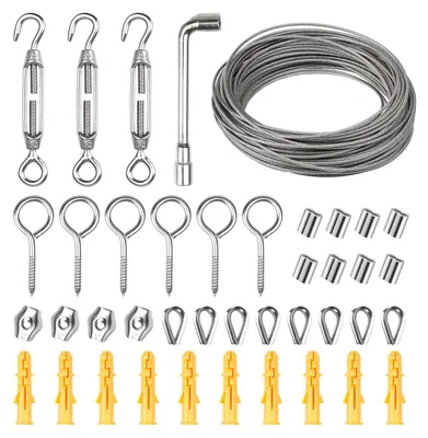 Imagen del producto de Kit para pérgola, 20 metros, juego de cables de acero inoxidable para plantas trepadoras