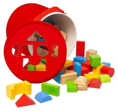 Obrázek produktu pro Bigjigs Toys První dřevěné kostky a vkládačka v bubínku