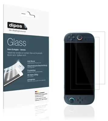 Produktbild von 2x Schutzfolie für Nintendo Switch 2 2025 - Anti-Shock 9H Folie dipos Glass Kunststoffglas