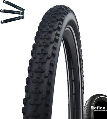 Produktbild von 1 x Schwalbe SMART SAM PLUS Performance E-25 Fahrradreifen DD GreenGuard Schwarz/Reflex 42-622 (28 x 1.60") inkl. maxxi4you Reifenheber
