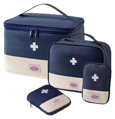 Productafbeelding van Medicijnset, 4 stuks, blauw, waterdicht, reisapotheek, opbergtas