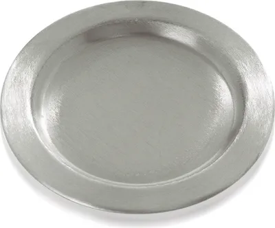 Produktbild von Kerzenteller, Dekoteller Messing vernickelt Silber matt satiniert, Innen Ø 8 cm, Außen Ø 11 cm für Kerzen