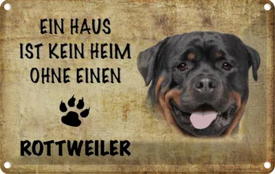 Produktbild von vianmo Blechschild 12x18 cm Rottweiler Hund ohne kein Heim Tier Haustier