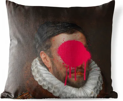 Produktbild von MuchoWow® Outdoor Kissen - Wilhelm von Oranien - Kunst - Gemälde - 40x40 cm - Wetterfest - Lounge Kissen - Kopfkissen - Interieur - Polster mit Bild