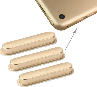 Immagine prodotto di 3 pezzi tasti laterali per Apple iPad Air 2 oro pulsante pulsanti sostituzione accessori riparazione