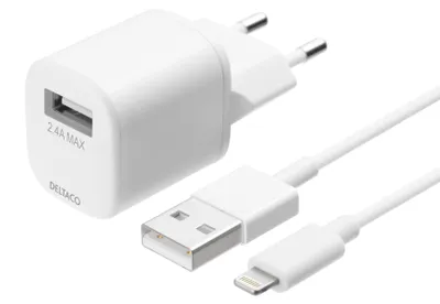 Produktbild von Deltaco USB-AC181, Drinnen, AC, Weiß