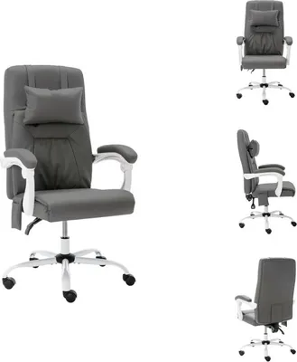 Image de vidaXL Chaise de bureau de massage Gris similicuir - Chaises de bureau