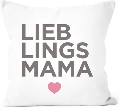 Produktbild von Kissen-Bezug Lieblingsmama Geschenk für Mama SpecialMe® weiß 40cm x 40cm