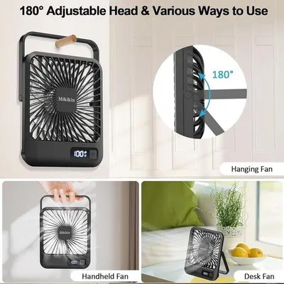 Productafbeelding van Oplaadbare USB Bureauventilator met Sterke Luchtstroom en Stil Design voor Thuis en Kantoor