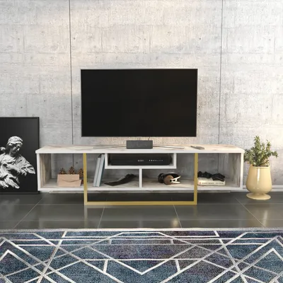 Immagine prodotto di Skye Decor, Asal- Asal 150 RTC, Oro,Bianco, Mobili TV, 40x150x35,2 cm, 100% pannello di particelle rivestito in melamina