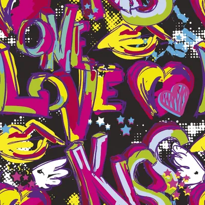 Obrázek produktu pro OUTDOOR DEKOSTOFFE OXFORD - Motiv Love Graffiti