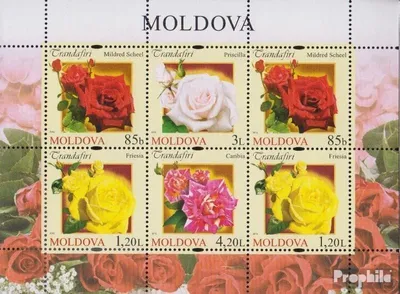 Produktbild von Briefmarken Moldawien 2012 Mi 805-808 Zd-Bogen (kompl.Ausg.) postfrisch Rosenzüchtungen