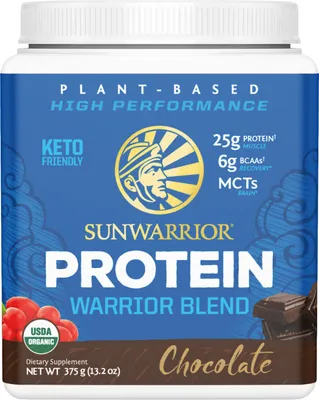 Produktbild von Sunwarrior Warrior Blend Organic (375g) Chocolate - Eiweie - Veganes Eiwei