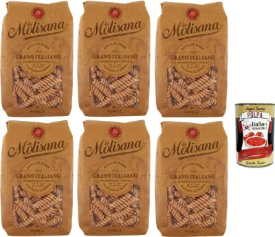 Produktbild von La Molisana Pasta Integrale Fusilli n°28 Vollkornnudeln Vollkornpasta,100% italienischer Weizen,Bronzepaste 6x 500g Packung + Italian Gourmet Polpa 400g