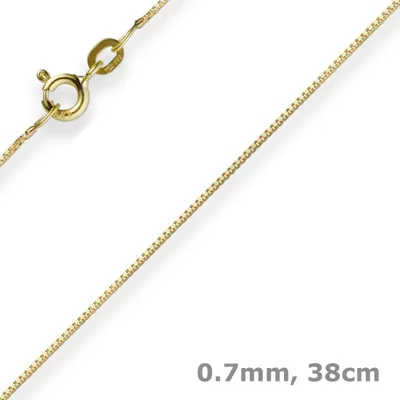Produktbild von 0,7mm feine Venezianerkette Echt Gold 585 Gelbgold Kette Halskette 38cm Damen