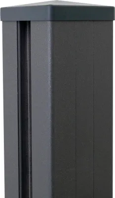 Produktbild von GroJa  Alu-Steckzaunpfosten 7x7 inkl. Kappe Anthrazit DB703 1500 mm