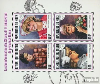 Produktbild von Briefmarken Niger 2017 Mi 5172-5175 Kleinbogen (kompl. Ausg.) postfrisch Prinzessin Diana
