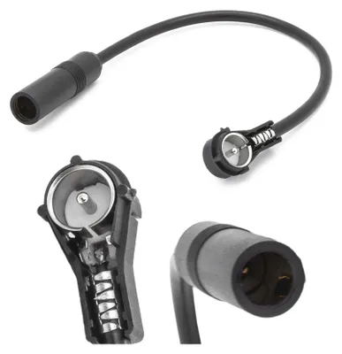 Produktbild von Antennen Verlängerung Auto Radio Kabel 20cm Adapter DIN 150 OHM Winkel Stecker Buchse