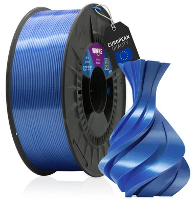 Produktbild von WINKLE PLA Silk Filament 1.75mm Stahlblau, 1kg Spule, 3D Drucker Filament
