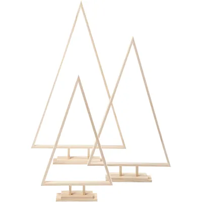 Produktbild von Creativ Company Weihnachtsbäume, H: 40+50+60 cm, B: 22,5+29+35 cm, 3 Stück 1 Karton