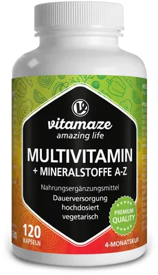 Zdjęcie produktu dla Kapsułki multiwitaminowe o wysokiej dawce 120 kapsułek