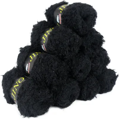500g Strick-Garn Jino Kuschelgarn Plüschgarn by VLNIKA schwarz