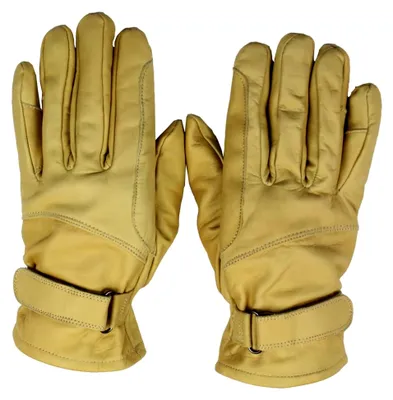Produktbild von Lederhandschuhe Leder Biker Reit Handschuhe ungefüttert Natur Gelb S-2XL