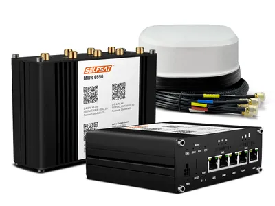 Produktbild von SELFSAT MWR 6550 5G Cat 20 WiFi 6 WLAN Router bis 3,4 Gbps inkl. SATCO 5G Antenne weiß