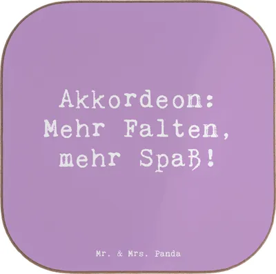 Produktbild von Mr. & Mrs. Panda Getränkeuntersetzer Spruch Akkordeon Spaß - Lavendeltraum - Geschenk, Musik, Musikinstrument, Volksmusik, Musiker, Tassenuntersetzer, emotional, Lernen