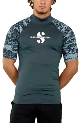 Zdjęcie produktu dla Scubapro Upf 50 Rash Guard – koszulka z krótkim rękawem, szara, rozmiar S, męska, szara, rozmiar S