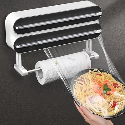 Immagine prodotto di Omgoods - Dispenser 3-in-1 per carta da cucina, pellicola e alluminio