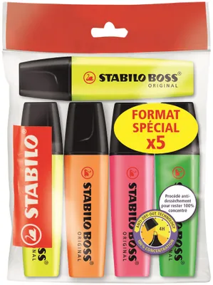 Produktbild von STABILO Textmarker BOSS ORIGINAL 5er Ecopack