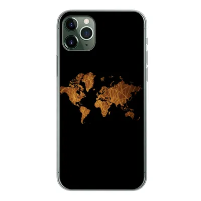 Produktbild von MuchoWow® Handyhülle Schutzhülle Hülle für iPhone 11 Pro Max Weltkarte - Schilf - Karte Silikon Softcase Handy Hülle - Schutz